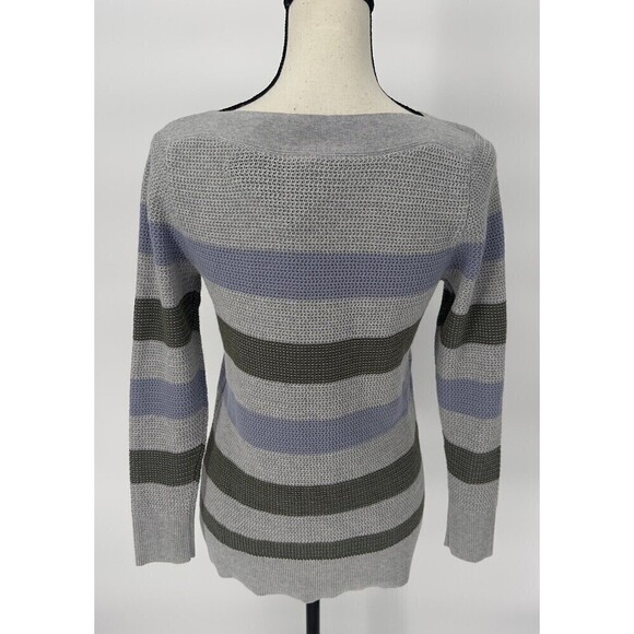 Market & Spruce Boatneck Sweater Stripe Long Sleeve Size X Small Multicolor - Picture 6 of 12